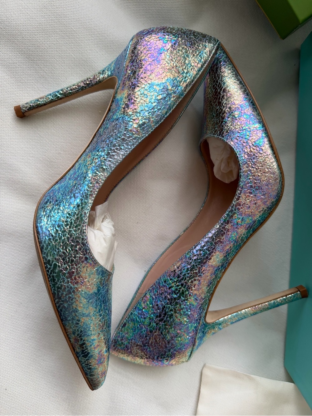 Kate Spade Larisa Iridescent Blue Swirl Pumps Heels Size 8 – Box & Dust Bag - Picture 5 of 11